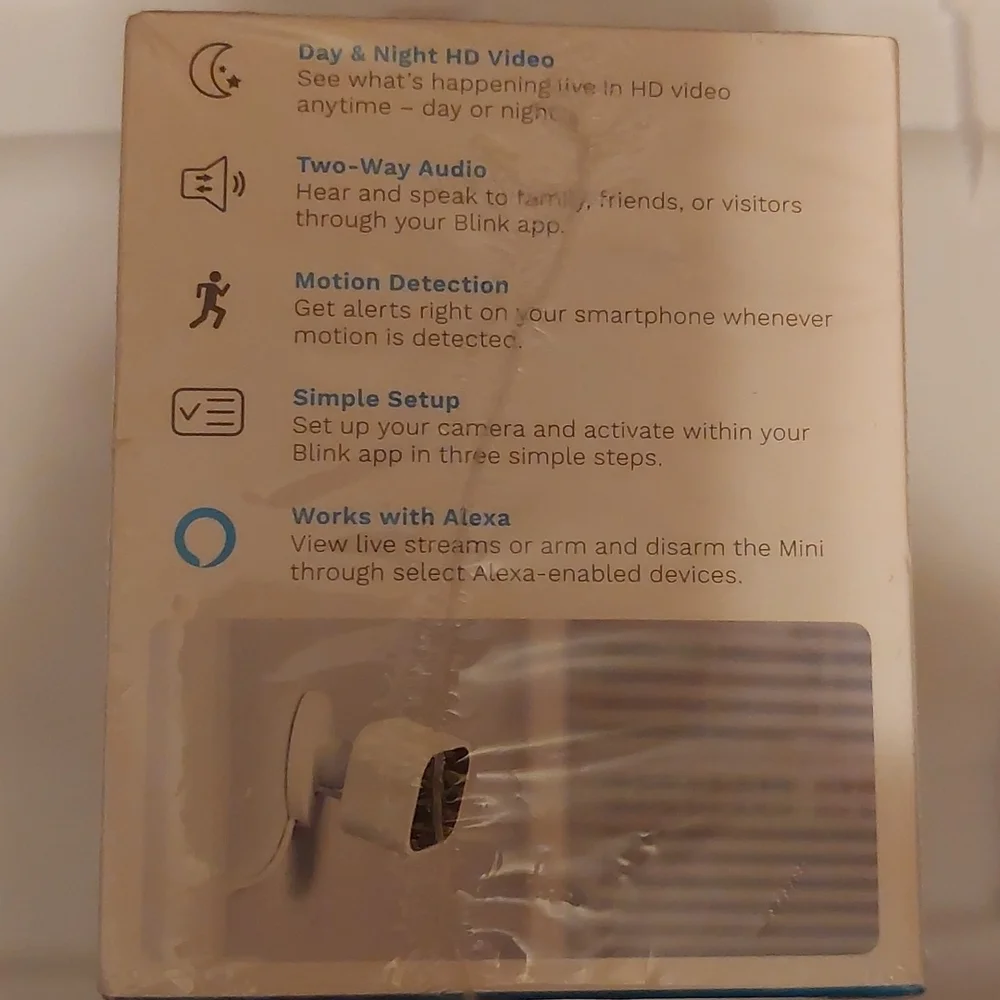Blink Mini – Compact indoor plug-in smart security camera, 1080p HD…